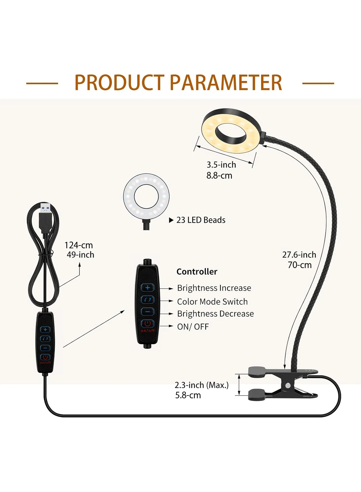 Desk Lamp, [3 Color Modes & 10 Brightness] LED Reading Light with Clamp, Flexible Gooseneck Book Light for Kids Reading Book 5