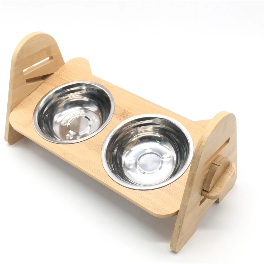 Slanted Raised Pet Food Water Feeder Bowl Small Dogs Cat French Bulldog