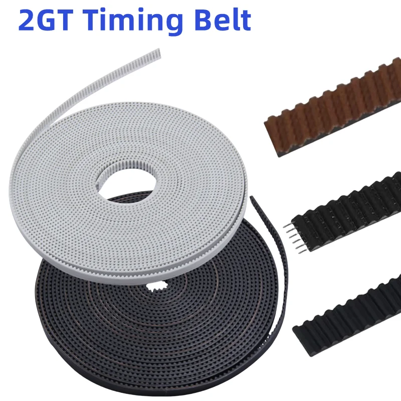5/10/50M GT2-6/10mm Open Timing Belt 2GT Aramid Fiber Rubber/PU Steel Core Gt2 Belt Cutting Length for 3D Printer