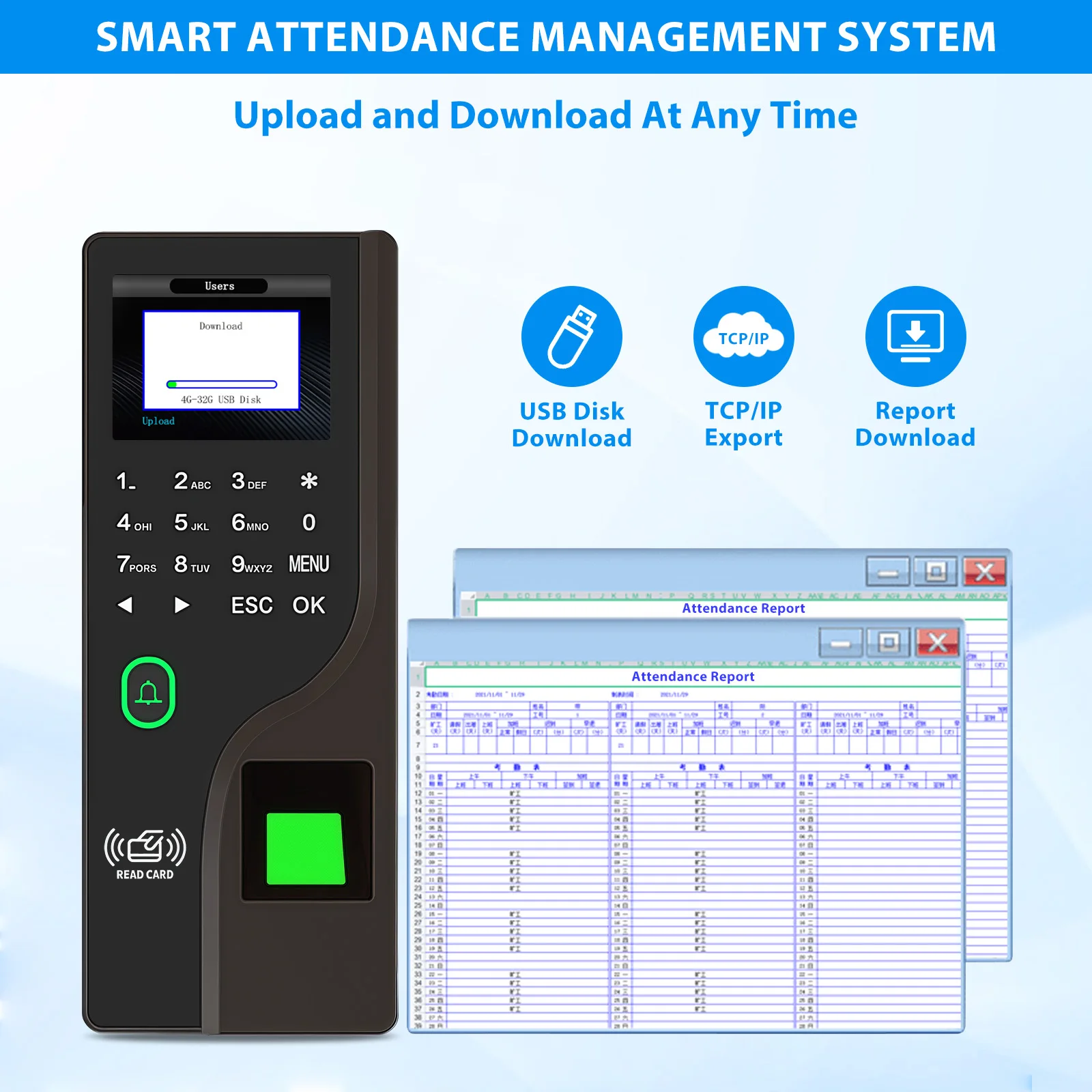 Tijdkaartensysteem Eén Machine Aanwezigheidsmachine Vingerafdruk Werknemer Aanmelden
