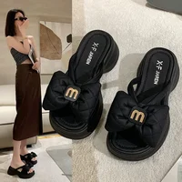 2024 summer New Fashion Women Shoes Slippers Comfortable Platform Shoe High Heels Leisure flower outdoor beach Slipper Women - Image 2