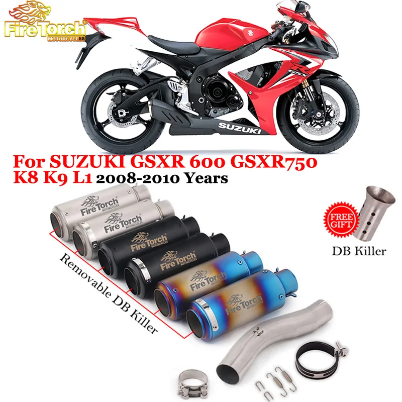 

Slip On For SUZUKI GSXR 600 750 GSXR600 GSXR750 K8 K9 L1 2008 2009 2010 Motorcycle GP Exhaust Escape Mid Link Pipe Muffler Moto