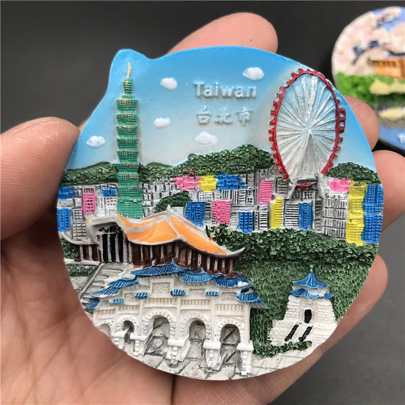 

China Taiwan Taipei Fridge Magnet Refrigerator Magnetic Sticker Taroko huallen Tourist Attractions Landscape Souvenir Craft Gift