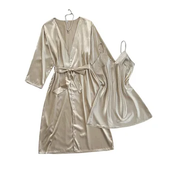 العروس الزفاف رداء فستان دعوى المرأة رايون البشكير ثوب النوم مجموعة الصيف Homewear فستان النوم كيمونو غير رسمي ملابس النوم ثوب النوم 5
