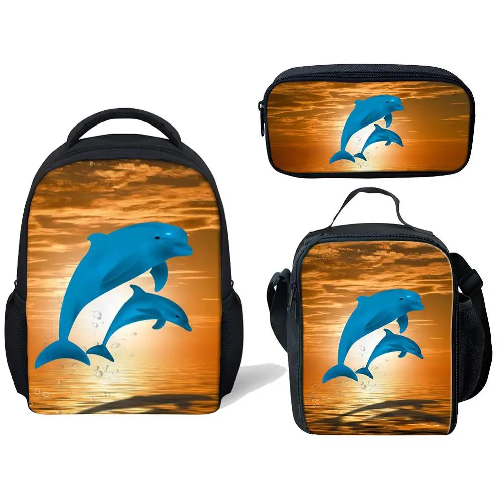 

12 Inch Dolphin Print Kindergarten Backpack for Boys Girls Children Smalll School Bags Small Baby Toddler Backpack Kids Bookbag