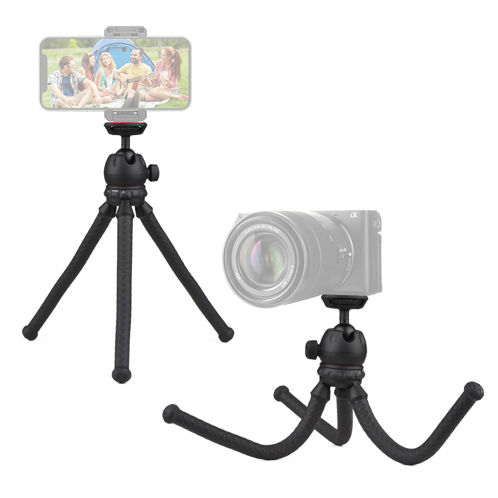 Flexible Octopus Tripod Soft Tube Desktop Tripod 2kg Payload Adjustable