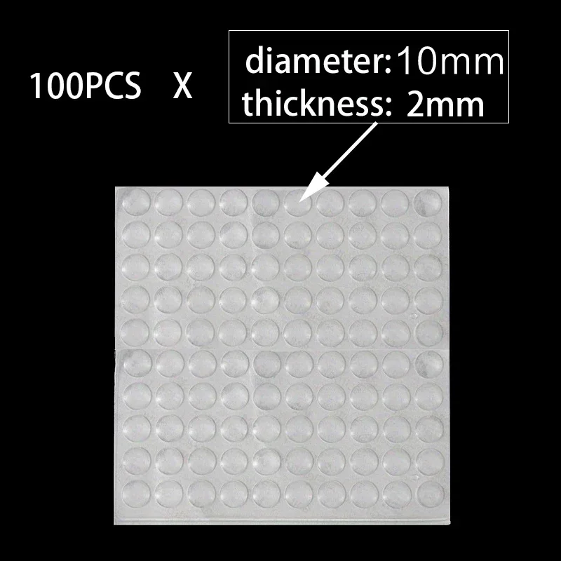 Silicone Furniture Pads 100Pcs Soft Silicone Rubber Anti Slip Bumpers Feet Pads Damper Cabinet Bumpers Drawer Door Pad