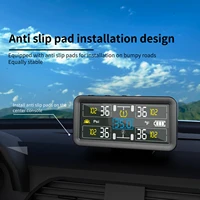 Tire Pressure Monitor with 4 External Sensors LCD Display  Solar and Type-C Charging Temperature for Car SUV Off-Road Vehicle - Image 2