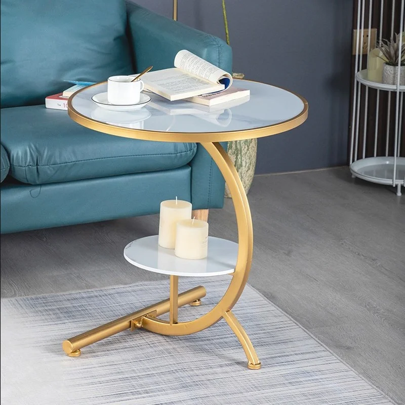 

Side Table Coffee Sofa Furniture Decorative Round Corner Metal End Tea Bedside Bed Modern Side Table For Living Room Bedroom