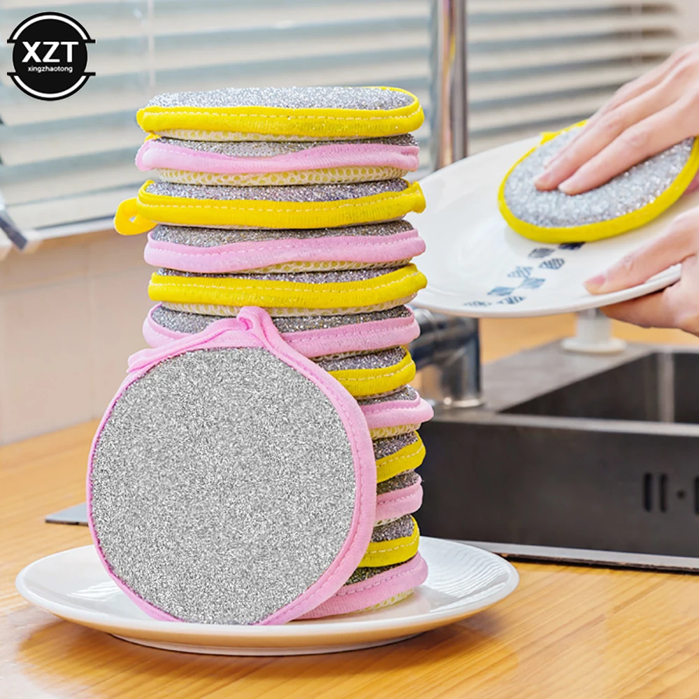 

5pcs Magic Cleaning Sponge for Dishes Multi-Purpose Scrub Sponges for Kitchen Bathroom Dishwashing Brush Tools Accessories