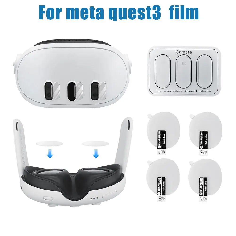 

1 Set Tempered Glass For Meta Quest 3 Vr Lens Protector Clear Anti-scratch Protective Film For Meta Quest3 Accessories M7g1