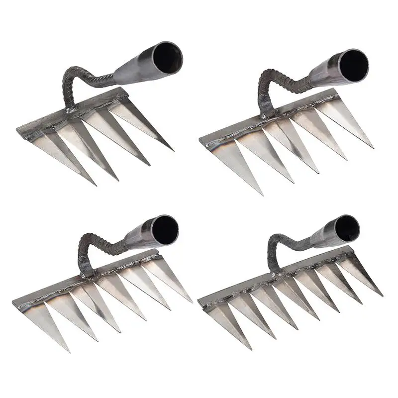 

Gardening Hoe Weeding Rake Steel Farm Tool Grasping Raking Level Loosen Soil Harrow Clean Leaves Collect Weeds Agricultural Tool