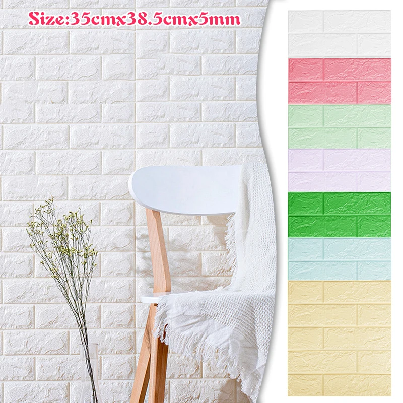 

3D Brick Pattern Wallpapers for TV Background Living Room Bedroom Wall Decor DIY Self-adhesive Waterproof PE Foam Wall Stickers