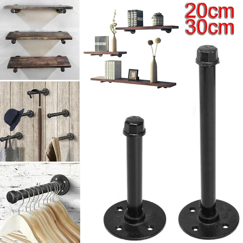 Description Picture 3 of itemWall Storage Shelf Holder Brackets With Screw Book Shelving Industrial Steampunk Iron Pipe Furniture Shelves Holder Racks
