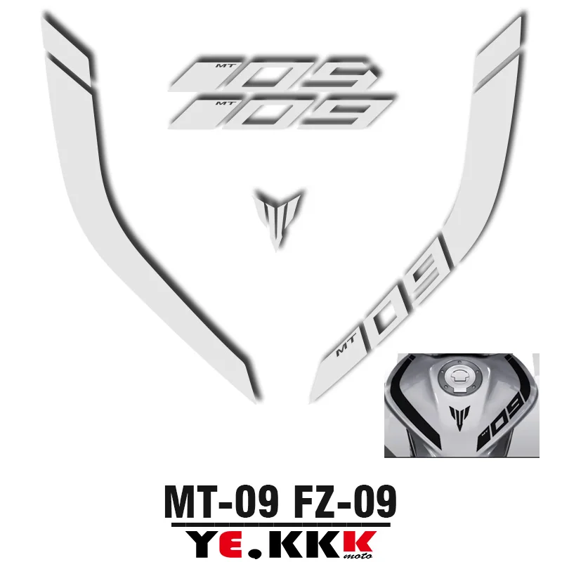 custom in sto fuel MT-09 Curve Fuel Tank Sticker Set No Background Die-cut Deca For Yamaha MT09 MT-09 FZ09 FZ-09 Curve Fuel Tank Stickers Custom