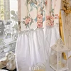 French Romantic Flowers Curtains Cloth For Living Room Lace Warp Ruffled Rose Tulle Curtains for Kitchen #A542 4
