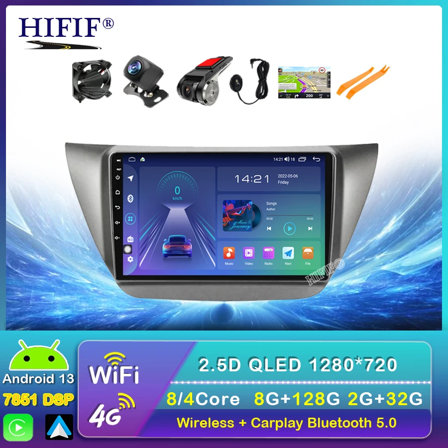 

8 Core QLED DSP Car Radio Multimedia Player For Mitsubishi Lancer 9 CS 2000-2010 2Din Android 13 Carplay Stereo GPS