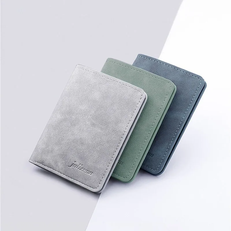 Unisex Fashionable Multi-Card Holder Wallet - Two-Fold Design in Black/Gray