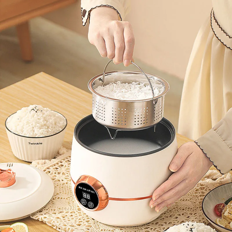 1.8L Mini Rice Cooker Cooking Pot Multifunctional Lunch Box Rice Cookers Hotpot Non-stick Electric Skillet Food Steamer 220V