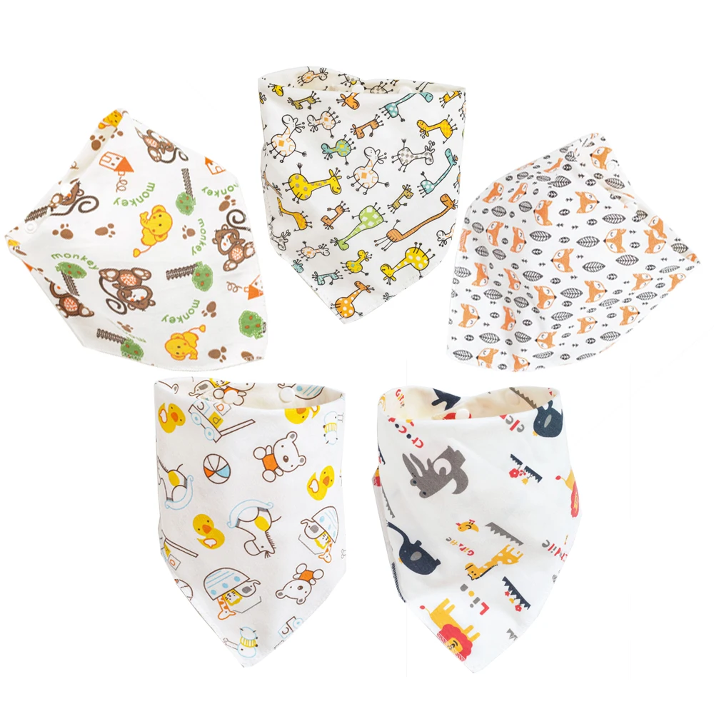 designer baby accessories 5 pieces/lot Baby Bibs Triangle Double Cotton Bibs For Boys and Girls Super Soft Unisex Feeding Bibs Infant Bandana Bibs Gift baby stroller mosquito net Baby Accessories