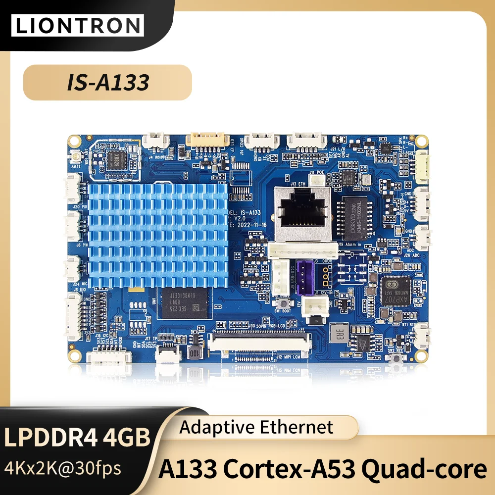 

Liontron Motherboard ARM Allwinner A133 DDR4 128GB MIPI LCD RGB TTL RS485 RS232 USB WIFI Bluetooth I2C Single Board Computer