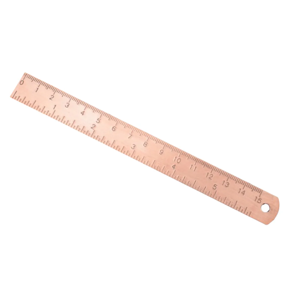 Straight Drawing Ruler Tool Scale Drawing Ruler Portable Copper Measuring Tool School Office Supply Student Stationery