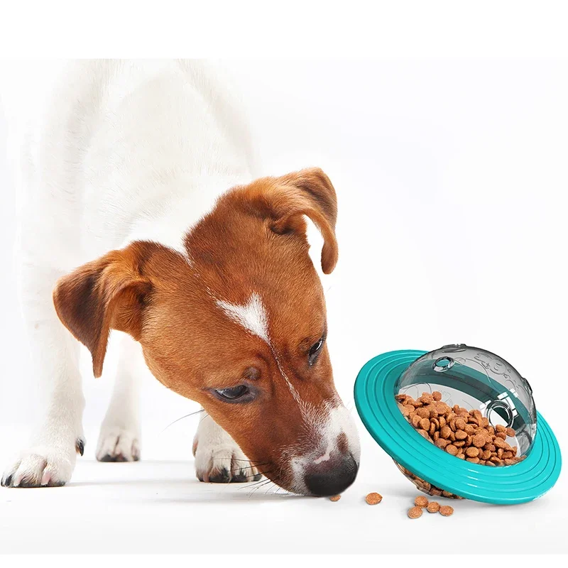 Flying Saucer Dog Game Flying Discs Toys Cat Chew Leaking Slow Food Feeder Ball Puppy IQ Training Toy Anti Choke Puzzle Dogs