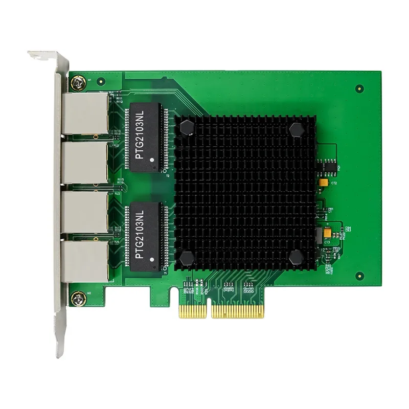 PCIe X4 I350-T4 RJ45 포트 10/100/1000Mbps 기가비트 산업용 카메라 비주얼 네트워크 카드 풀 하이트