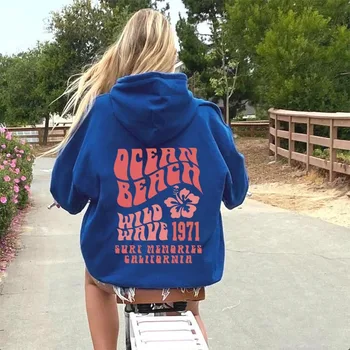2025 Fashion Trend Ocean Beach Hoodie; Casual Hoodie Tumblr Sports T-shirt; Trendy Loose Hoodie 2