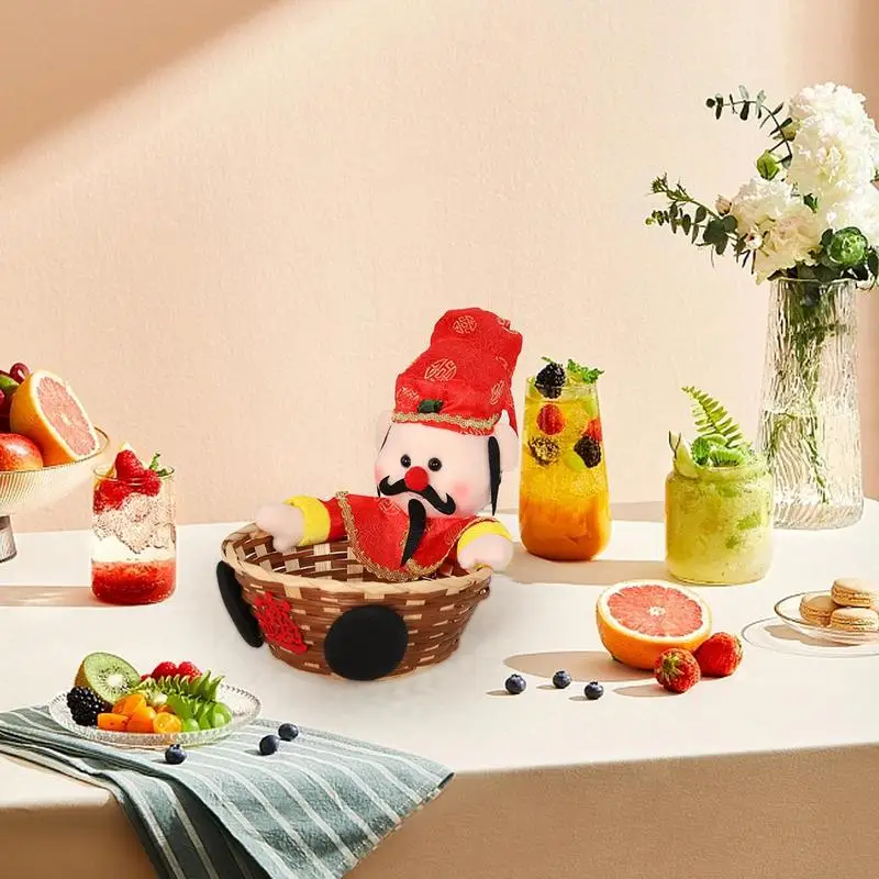 

Fruit Bowl Kitchen Counter vegetable container Desktop storage holder Wealth Doll Design Basket Spring Festival kitchenware