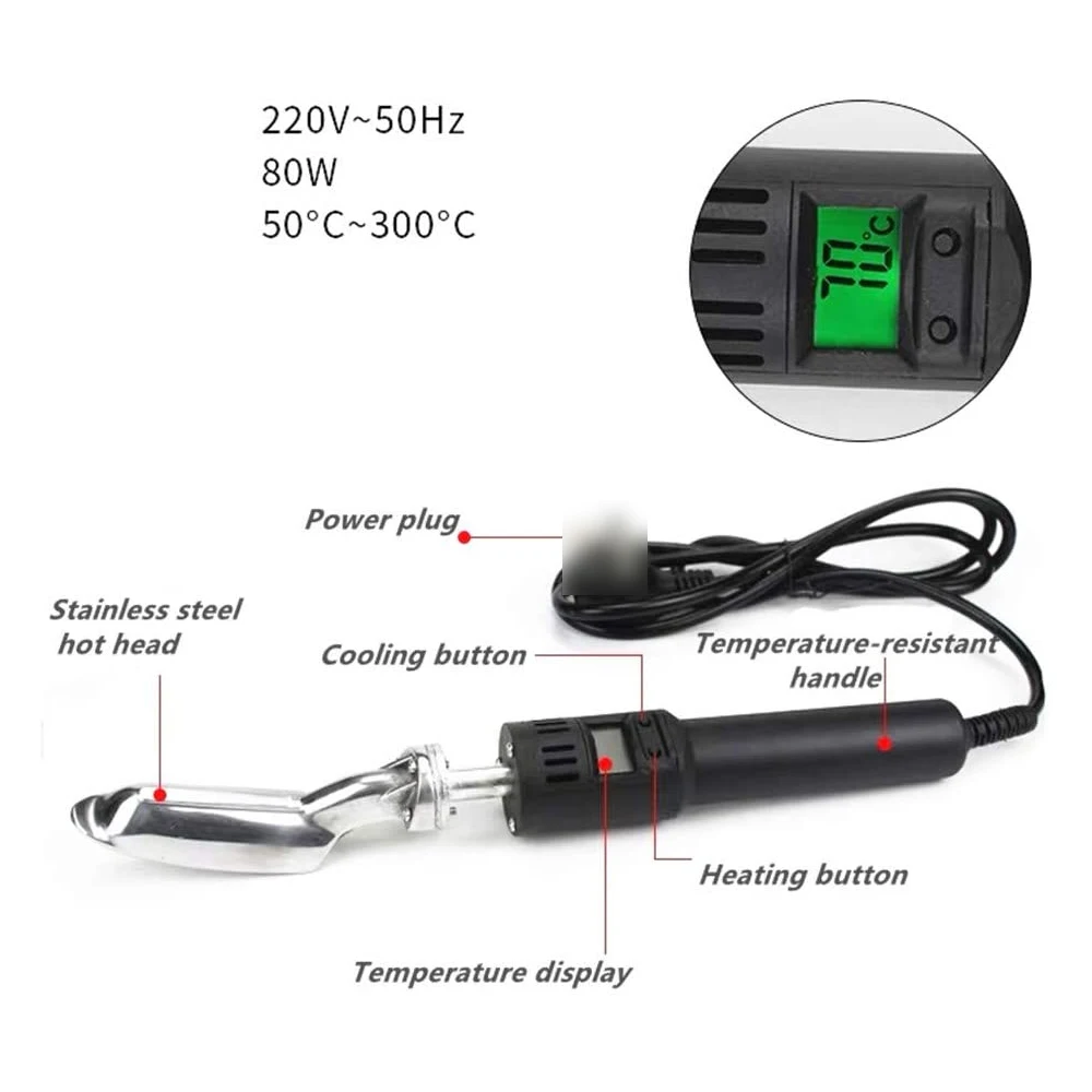 Leather Iron 220V EU PLUG LED Display Handle Electric Mini For Leather Clothes Leatherwear Bag Shoes