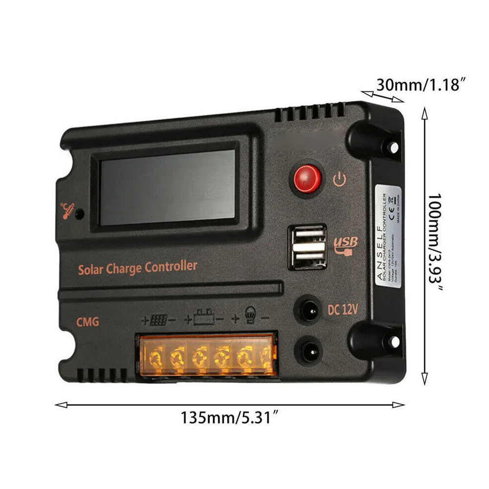 태양광 충전 컨트롤러, 배터리 레귤레이터, USB 전기 장비 용품, 액세서리, 12 V, 24V, 10A, 20A CMG, WPC, 1 개