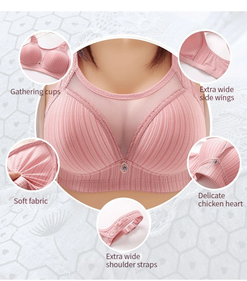 Description Picture 4 of itemC Cup Large Size Brassiere Without Steel Ring Bra Adjustable Women's Underwear Comfortable Sex Feel Fit Tops Lenceria Para Damas