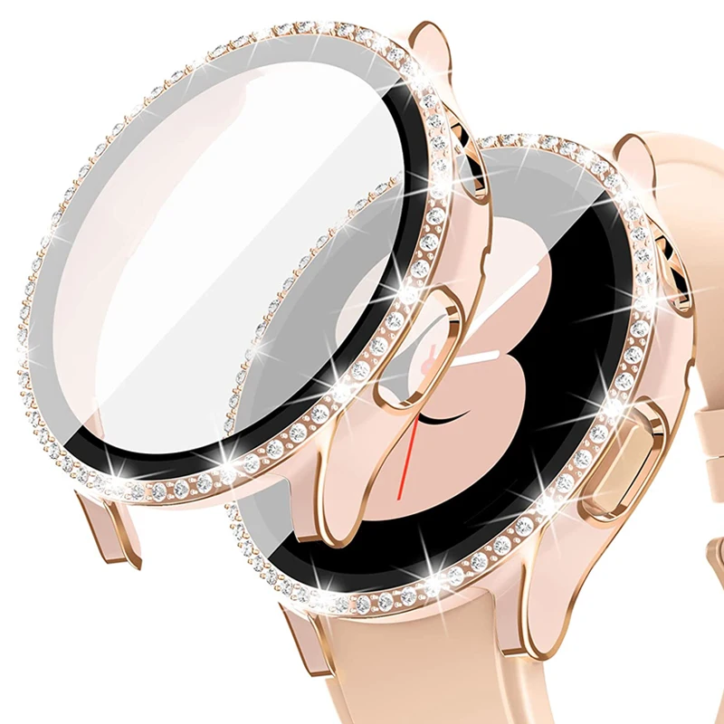 Watch Cover for Samsung Galaxy Watch 4 40mm 44mm,Diamond  Case All-Around Protective Bumper Shell for Galaxy Watch4
