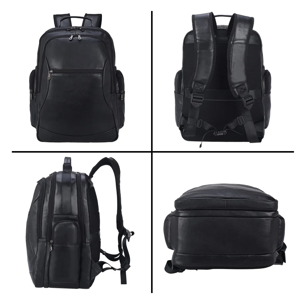 Thick cowhide backpack 17 " laptop backpacks cowskin computer bag business travel leather backpack men's bagpack Big Capacity 5