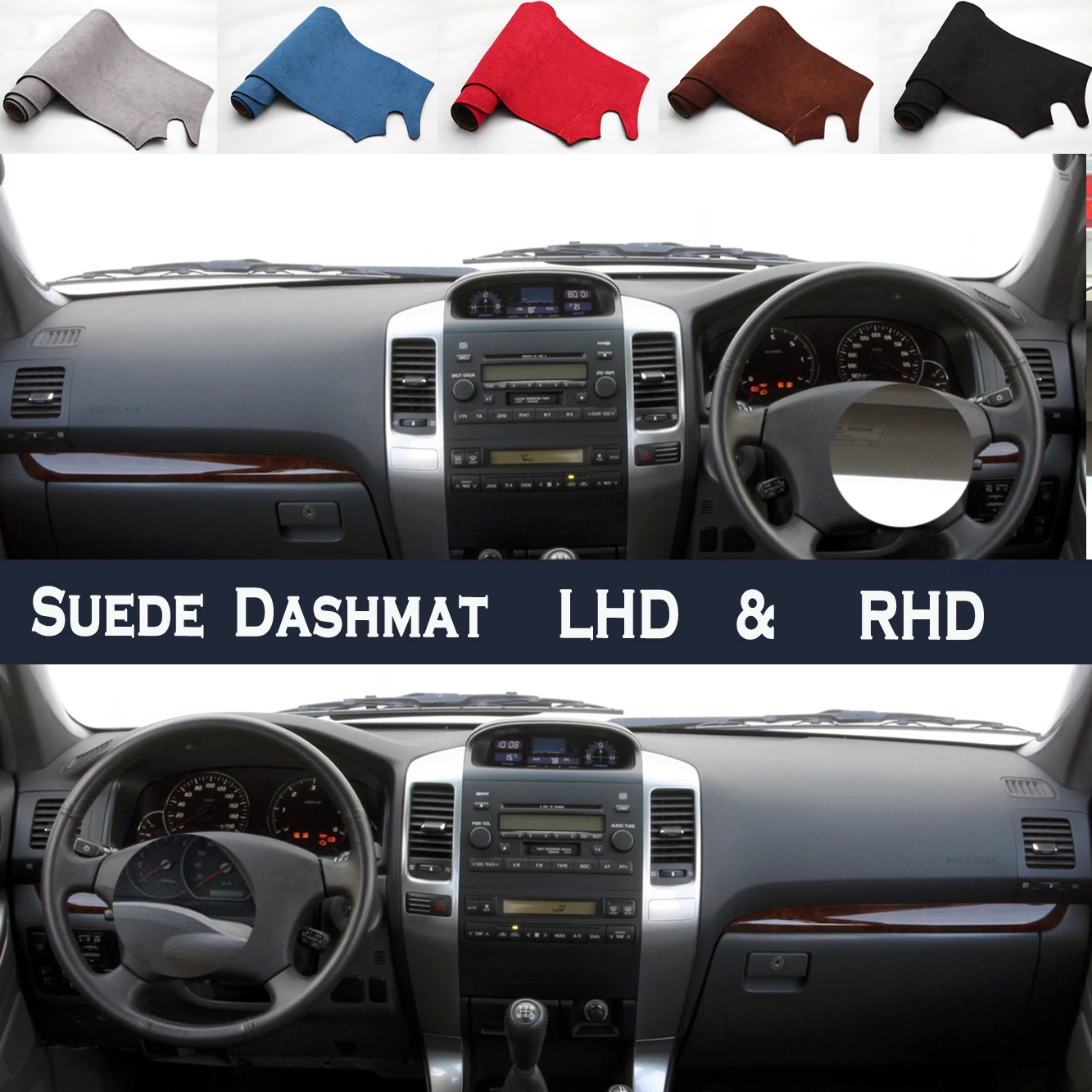 Car Styling Suede Leather Dash Mat Covers Dashmat Dashboard Accessories