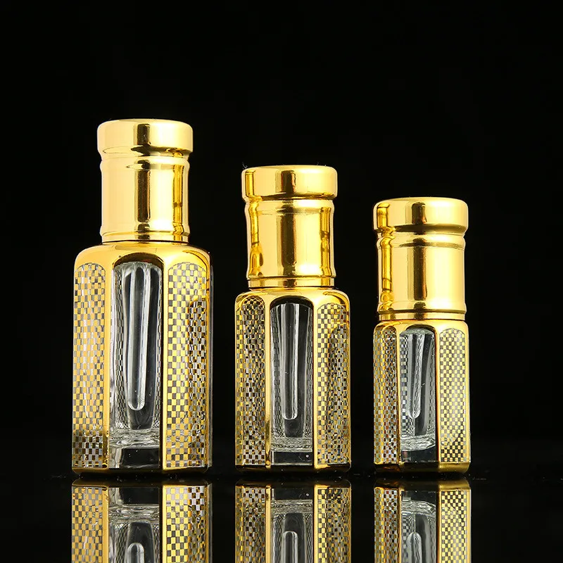 10/30/50pcs New 3ml/6ml/12ml Empty Gold Glass Essential Oil Bottle