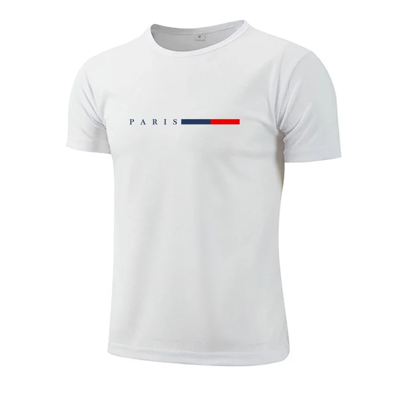 T-shirt da uomo stampate casual girocollo a manica corta per sport e jogging, abbigliamento uomo 2026, magliette in mesh ad asciugatura rapida per maratona estiva - immagine 2