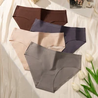 BZEL-Sous-vêtements sans couture pour femmes, culotte une pièce, sexy, brillant, glace, intimes, slips, taille moyenne, caleçon féminin, média 3