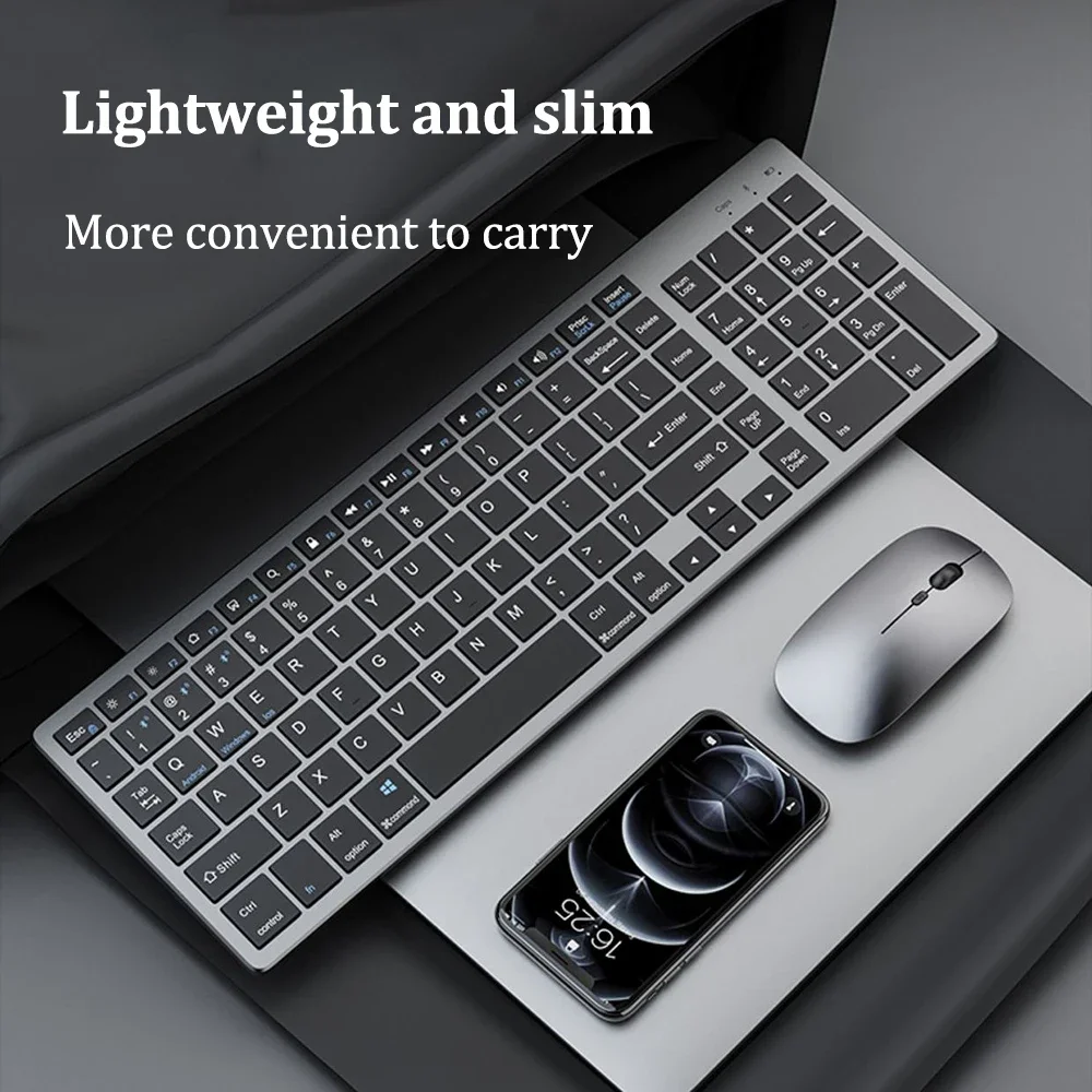 Dual-Mode 2,4-GHz-Funktastatur mit Dual-Bluetooth und 102 Tasten, wiederaufladbar für PC, Laptop, Android, Windows und MacOS_voghion.com