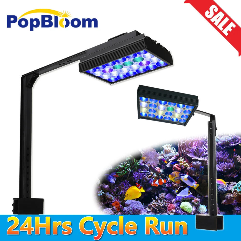 

PopBloom Aquarium Reef Light 30W/60W,Marine Coral Reef Led Aquarium Lamp For 30-60cm LPS/SPS Seawater Fish tank,Sunrise,Sunset