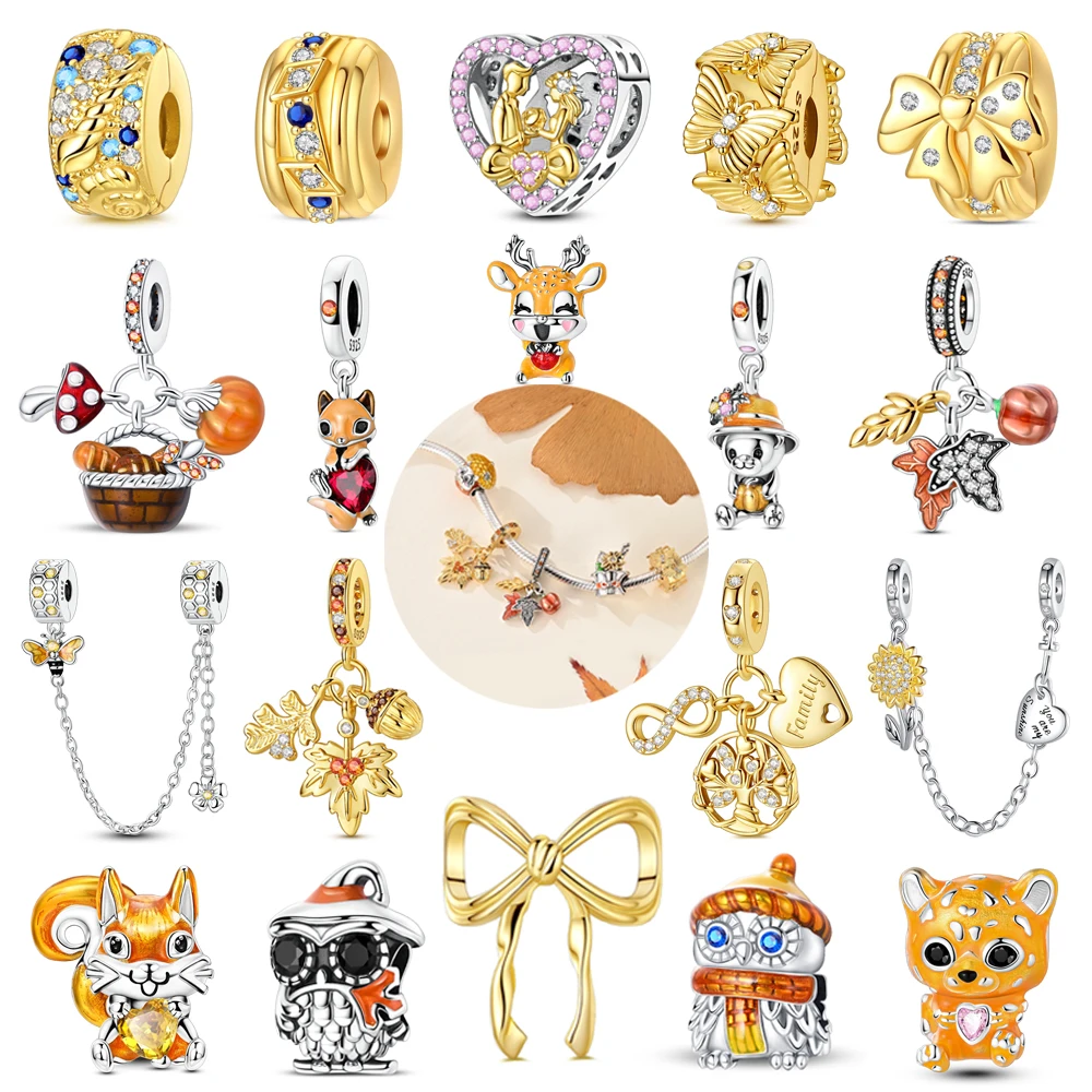 핫세일  골든 나비 고정 클립 밀 메이플 리프 감삼중 펜던트 팔찌에 어울리는 고..