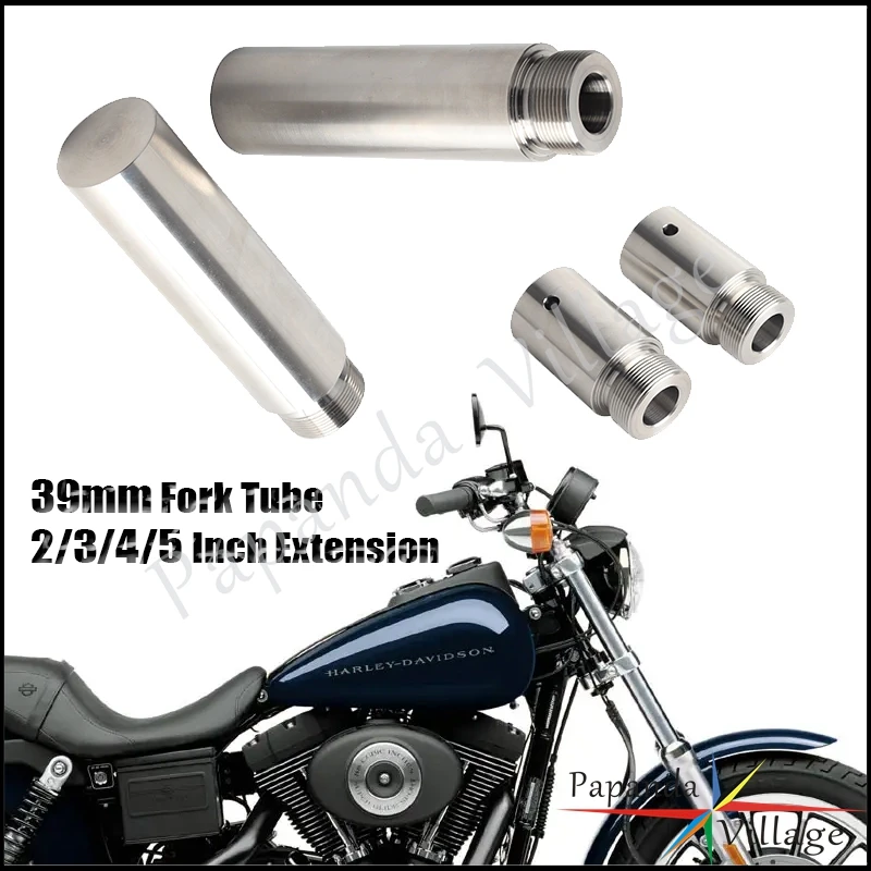 1 Pair Steel 2/3/4/5 Inch Extension Kits Chrome Front 39mm Fork Tube
