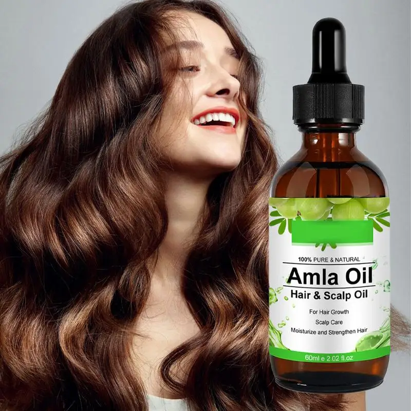 

Pure Natural Organic Amla Hair Oil, Cold Pressed Amla Oil for Hair Growth, Moisturize Healthy Strengthen Hair, Nourishes Scale