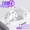 Chargeur d'origine pour Apple, charge rapide, câble de pluie de type C