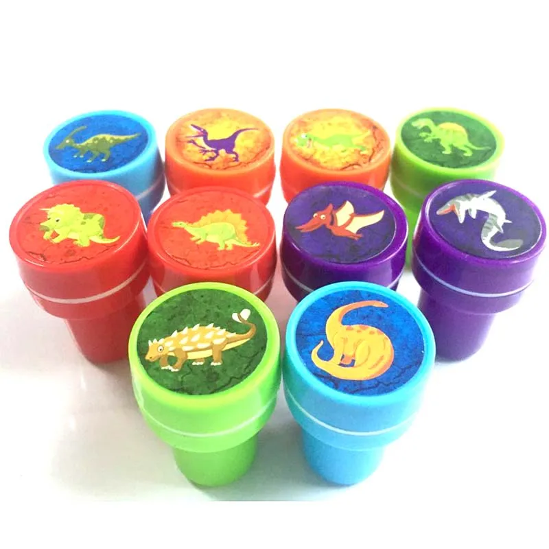 10Pcs Rubber Stamps Clear Pattern Ultra-light Dry Quickly Cartoon Dinosaur Rubber  Stamps for Kids 