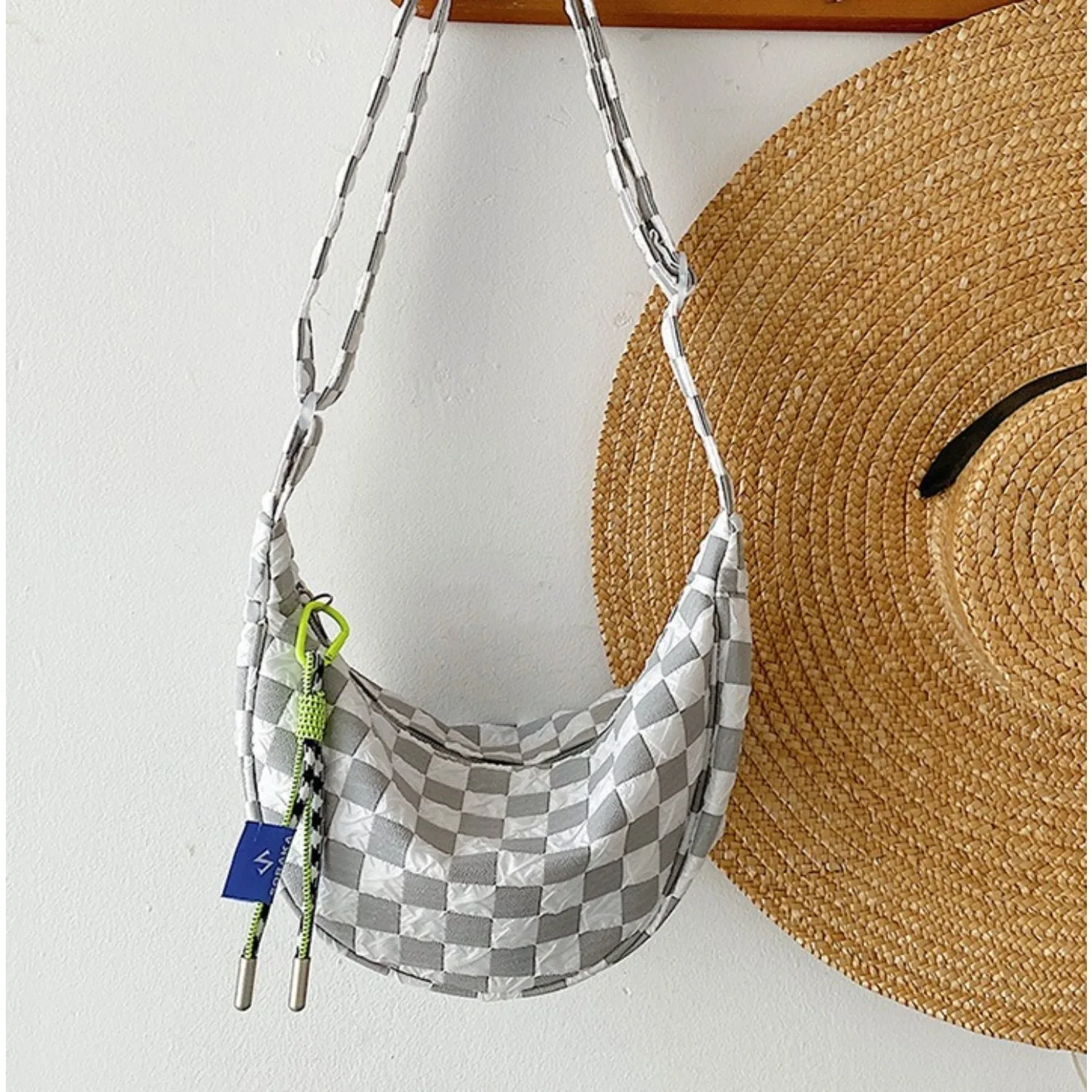 Borsa Hobo in Tela di Grande Capacità per Donna, Design Trapuntato Elegante, Borsa a Tracolla Casual
