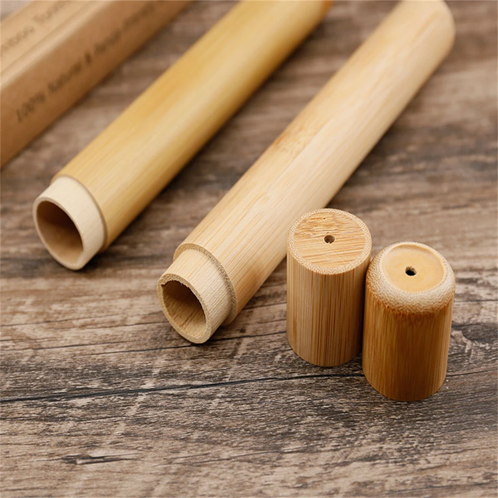Natural Bamboo Toothbrush Tube Eco Friendly Toothbrush Holder Toothbrush Case Bamboo Tube Travel Accessories