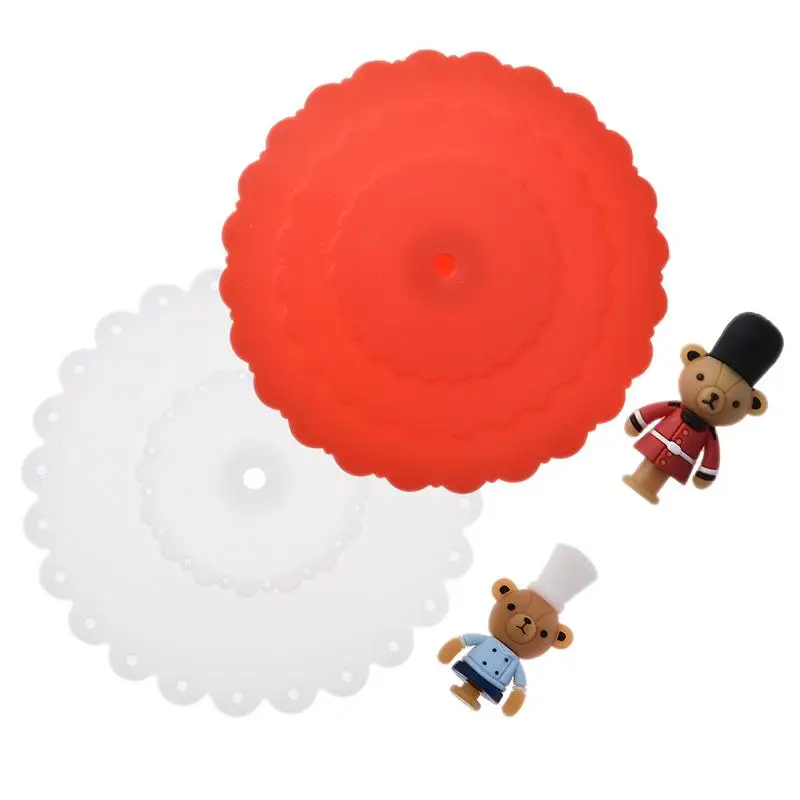 

1pc Cute Bear Silicone Cup Lid Heat Resistant Cup Cover Dustproof Cup Seal Creative Round Mug Cover Cartoon Coffee Mug Lid