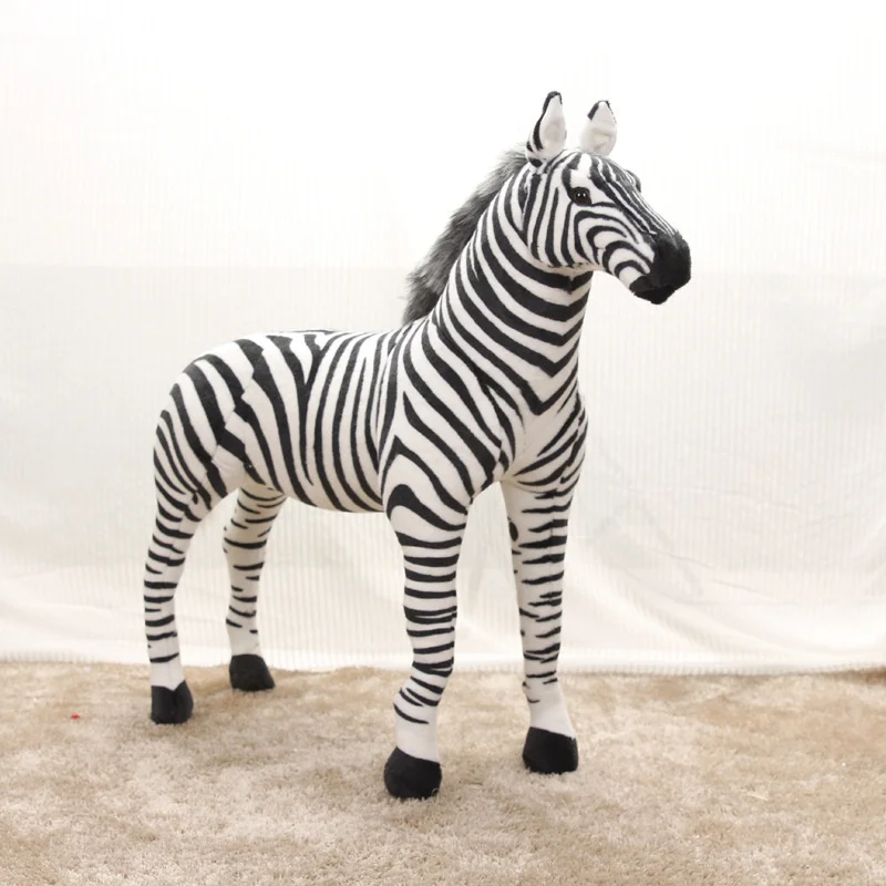 Zebra Plush Animal Crosing زبرصناعي Soft Giant Stuffed Horse Realistic